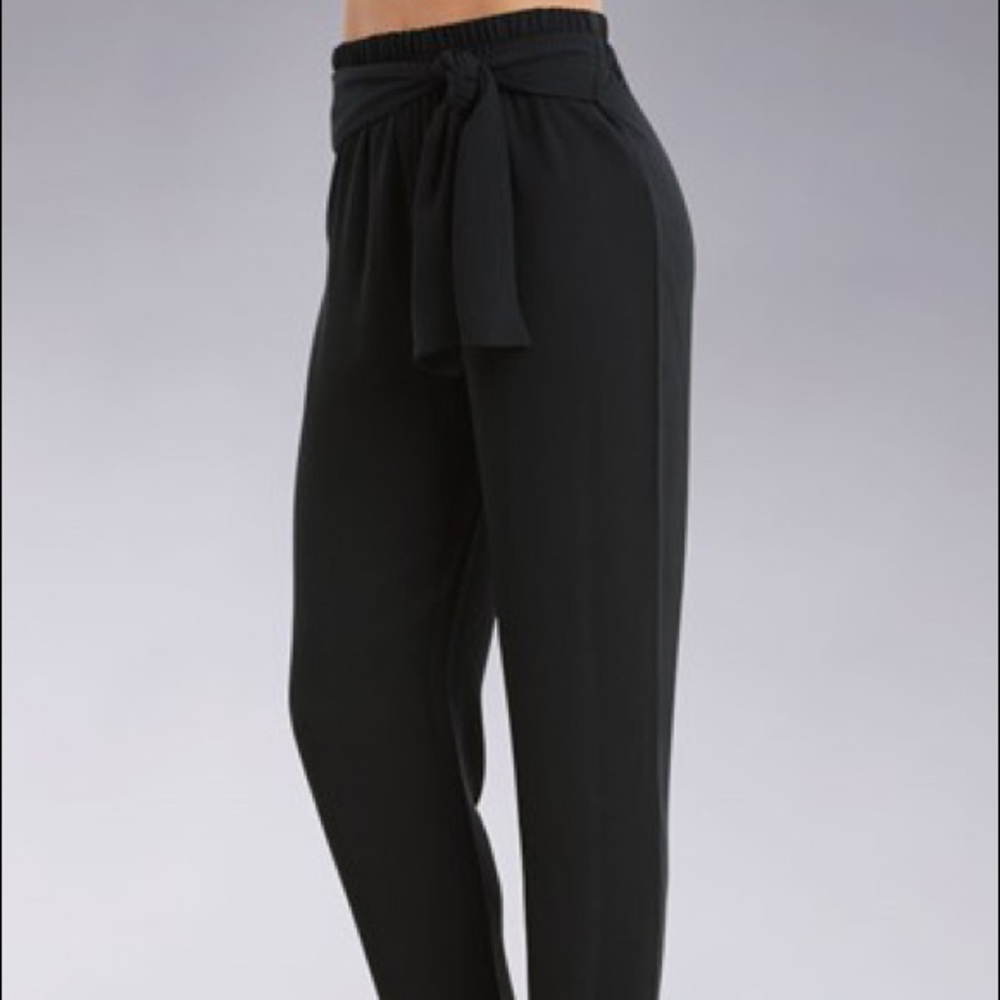 Paper bag tied waist dance performance pants